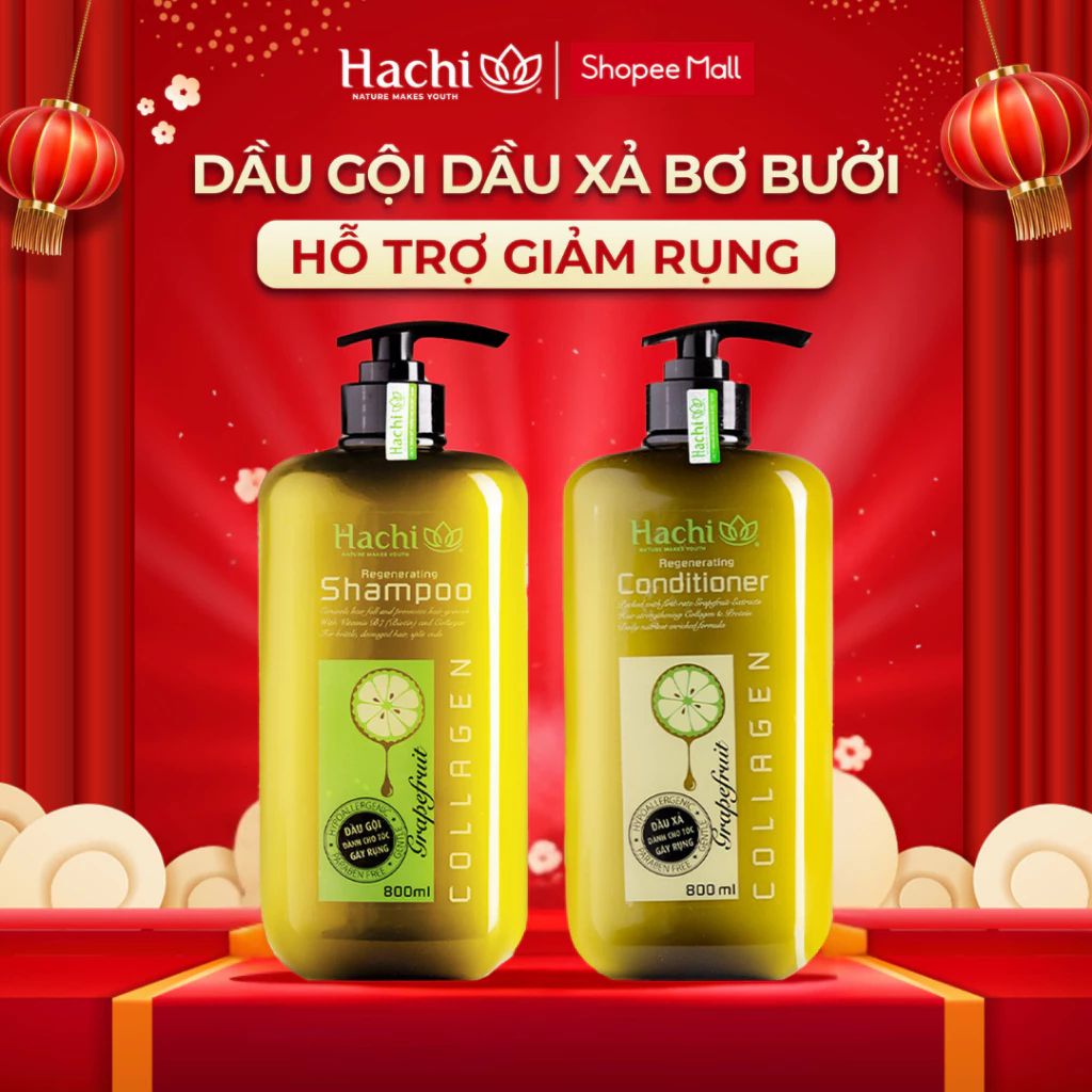 Dầu Gội Xả Hachi Regenerating Chiết Xuất Bơ Bưởi